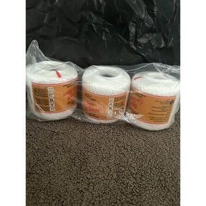3 J&P Coats White  Knit-Cro-Sheen Cotton Thread 225 yds Size 10